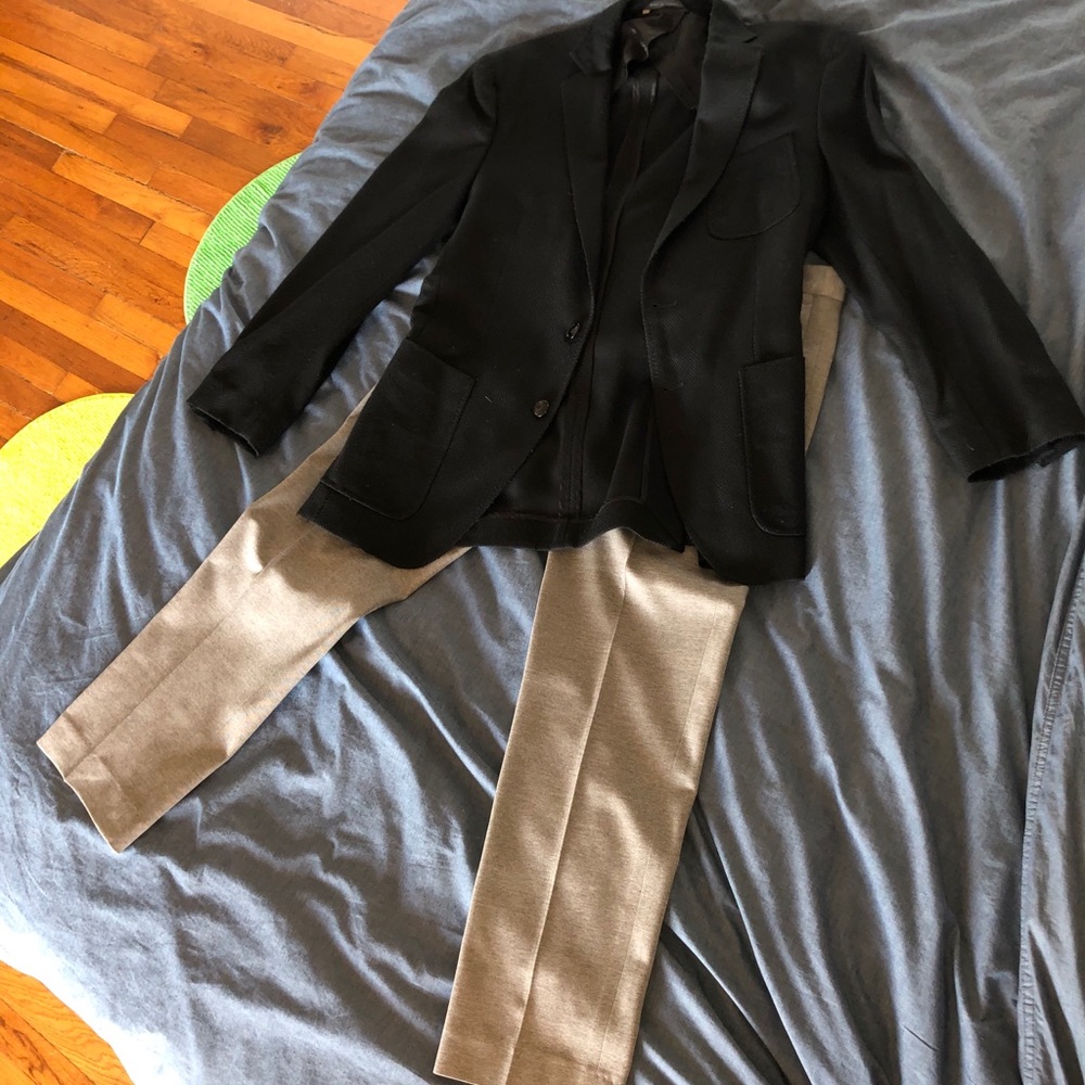 Boss suit jacket and Theory pants